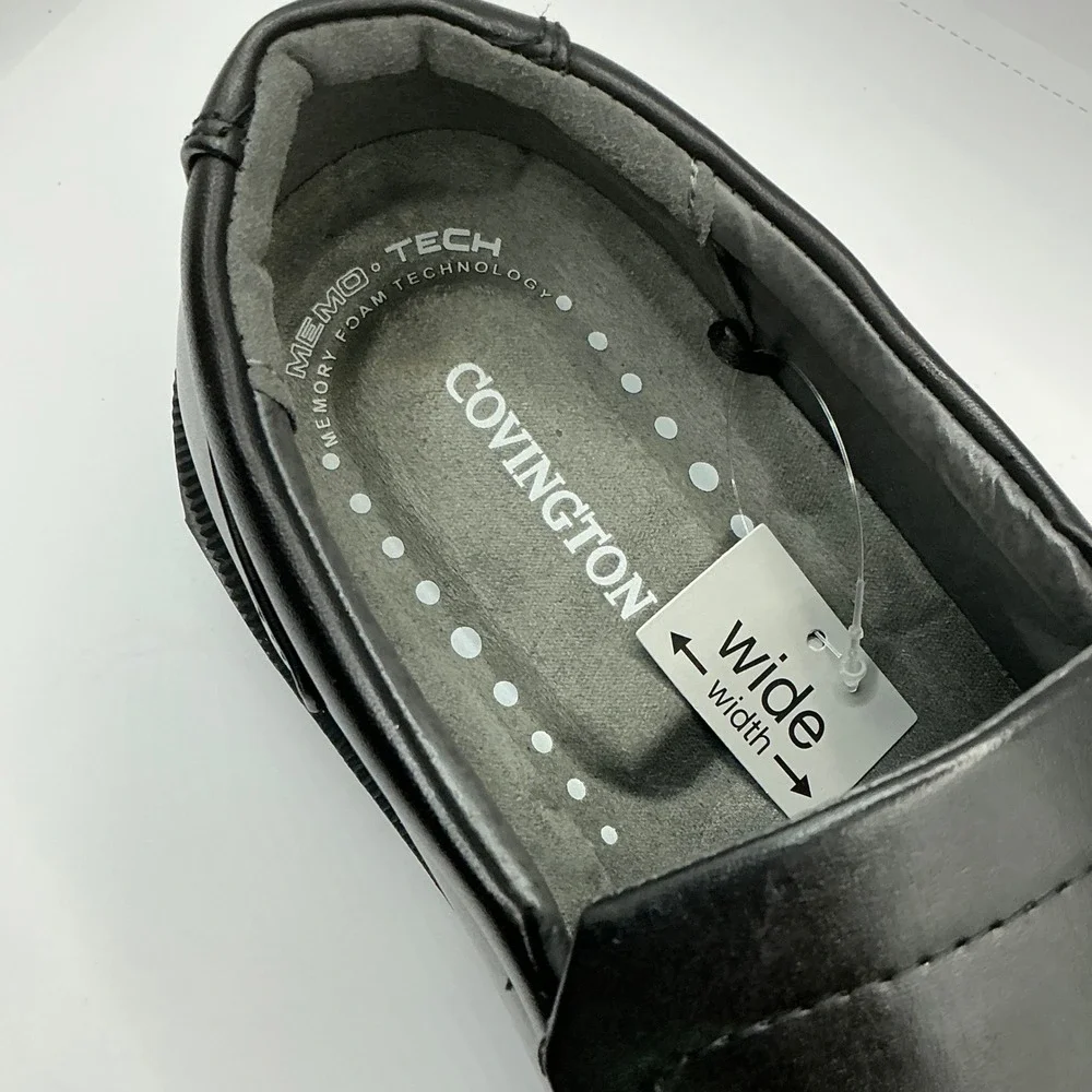 Covington‎ Sheffield Mens Black Slip On Dress Shoes Wide Width 10.5 34006 New